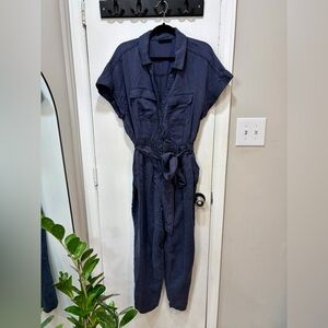 Lane Bryant Gray Textured Jumpsuit Utility 14P